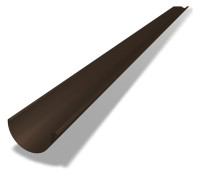 Alu Dachrinne P.10 halbrund, m. Schutzf. in Lg a 5 m, 6-teilig, 0,7 mm, braun