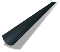 Alu Dachrinne P.10 halbrund, m. Schutzf. in Lg a 5 m, 7-teilig, 0,7 mm, anthrazit