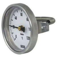 Anliege-Zeigerthermometer mit Halte- feder, Typ A 4550, 63 mm, 0 - 120' C