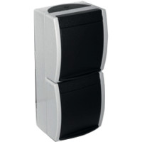 B+J SCHUKO-Steckdose 2-fach AP WD 20-02 EWS, fuer senkrechte Montage