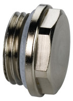 Blindstopfen 3/8" Nr. F10702,fuer Flach- heizkoerper, selbstdichtend, vernickelt