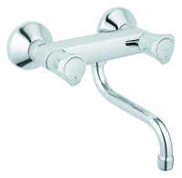 COSTA NEU Spueltisch-Wandbatterie 1/2", Auslauf 200 mm, Nr. 31187, verchromt