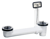 Dallmer-PVC-Ab-u.Ueberlaufgarnitur 024U Stopfen/Ketten,Doppelsp.,Nr.110404,11/2"