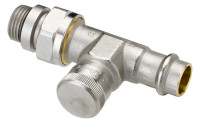 DANFOSS Ruecklaufverschr.RLV 15 Pressfit D-Form, 1/2" x 15 mm, matt vernickelt