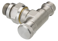 DANFOSS Ruecklaufverschr.RLV 15 Pressfit E-Form, 1/2" x 15 mm, matt vernickelt