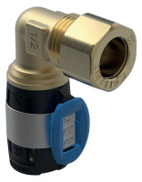 FLOWFIT Uebergangswinkel 90Gr mit Klemmringverschr. Rg+/Cu d16-d15