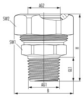 GEBO Rohrverbindung fuer Stahlrohre Typ MAS aus Messing 1 1/4"