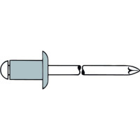 GESIPA Blindnieten, Ausf. Alu Standard m. Nirosta Dorn, 3 x 6,0 mm, a 500 Stck