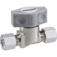 GOK Schnellschlussventil PN 16, 8x8 mm beiderseits Schneidringanschl., vernick.