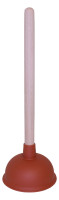 Gummi-Ausgussreiniger mit Holzstiel gross=14cm, rot