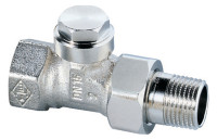 HEIMEIER REGULUX-HK-Rueckl.verschraubung DARE 15 1/2",m.Entl.,D-Form,rotg.vernick