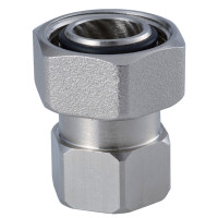 HUMMEL Adapter Gewinderohr 1/2"IG x 3/4" Ueberwurfmutter,Eurokonus, vernickelt
