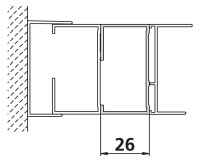 KERMI Stockverbreiterung SVS zu Ibiza, Nova, 185 cm, Nr. ZDSVSVSN21851K, silber