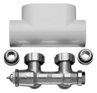 KERMI Ventilhahnblock, Eckform, Blende weiss, Nr. ZV00410001