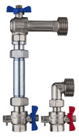 KERMI xnet WMZ-Einbauset vertikal BL 110 mm, 1" AG x 3/4" IG