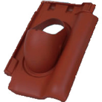 KLOEBER Dachziegel o. Rohr Typ KE0026 f. Flachdachpfanne Z 15a, rot
