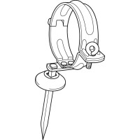 Kupfer Fallrohrschelle, 100 mm Stiftlaenge 140 mm