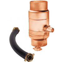 Kupfer Wassersammler 100 mm, Schlauchset (Fassanschl. + 33 cm 1"-Schlauch) 27C100