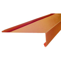 Kupfer Ziegeltraufblech, 250 x 0,60 mm, Hoehe 65mm-3M-Falz-135 Grad
