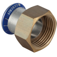 MAPRESS Verschraubung aus Edelstahl, flachdichtend, 15 mm x 3/4", Nr. 35032