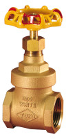 Muffenschieber, Rot-Gelb, o. Entleerung mit Handrad, 1/2", b. 160 Grad u. 20 bar