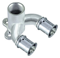 MULTITUBO Press-U-Wandscheibe mit Flansch, IG 16 mm x 1/2" x 16 mm