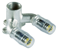 MULTITUBO Steck-U-Wandscheibe mit Flansch, IG 16 mm x 1/2" x 16 mm