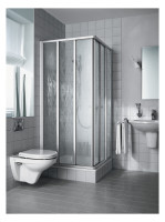 NOVA Diagonal-Einstieg 80 x 185 cm 3-tlg. silber/Kunststoffglas,(1 Haelfte)