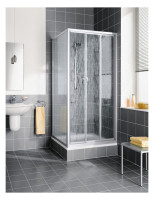 NOVA Gleittuer 3-teilig 100 x 185 cm, silber/Kunststoffglas