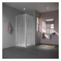 NOVA Pendeltuere 100 x 185 cm, silber/Kunststoffglas