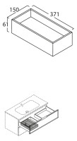 OPTIMA L 1.2 Einlegebox, 150 x 370 x 60 mm, grau matt