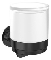 OPTIMA L 1.2 Fluessigseifenspender, Glasteil satiniert, schwarz-matt