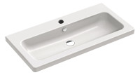 OPTIMA L 1.2 Waschtisch 100 x 50 cm, 1 Hahnl.durchgest., weiss, OPTIMA-Clean+