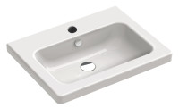 OPTIMA L 1.2 Waschtisch 65 x 50 cm, 1 Hahnl.durchgest., weiss, OPTIMA-Clean+