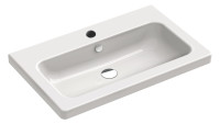 OPTIMA L 1.2 Waschtisch 80 x 50 cm, 1 Hahnl.durchgest., weiss, OPTIMA-Clean+