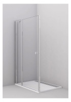 OPTIMA L Fluegeltuer m.Festfeld 800x2000mm,ESG klar O-Clean,sil. hochgl.