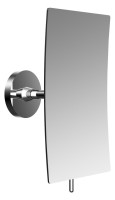 OPTIMA L Kosmetikspiegel kurzer Wandarm eckig, 132x208 mm 3-fach, verchromt