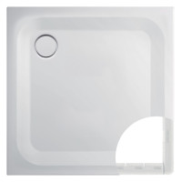OPTIMA L Stahl Brausewanne, 80 x 80 cm SF 2,5cm, weiss, m. WTR