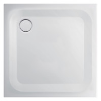 OPTIMA L Stahl Brausewanne, 90 x 90 cm superflach 2,5 cm, weiss, Glasur Plus