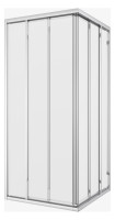 OPTIMA S 1.2 Eckeinst. Gleitt. 3-tlg. 1000x1900mm ESG transparent,Alusilber,re