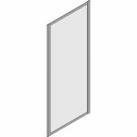 OPTIMA S 1.2 Seitenwand kurz, Sonderm. 600 - 1100mm, ESG nano transp,Alusilber