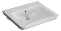 OPTIMA S 1.2 Waschtisch 60 cm, barr.frei unterfahrb. o.HL m.UL, Hygienegl., weiss