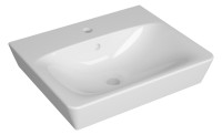 OPTIMA S 1.2 Waschtisch eckig 55 x 45 cm, Hygieneglasur, weiss