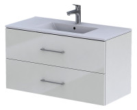 OPTIMA S 1.2 Waschtisch mit Unterbau 100 cm, 2 Frontauszuege, weiss
