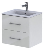 OPTIMA S 1.2 Waschtisch mit Unterbau 60 cm, 2 Frontauszuege, weiss