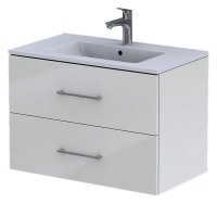 OPTIMA S 1.2 Waschtisch mit Unterbau 80 cm, 2 Frontauszuege, weiss
