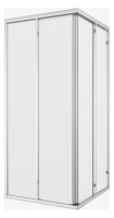 Optima S Eckd.Gleitt.2tlg 750x1900mm KGL Tropf.trans,Alusilber,re