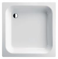 OPTIMA S Stahl Brausewanne, 80 x 80 cm flach 15 cm, weiss