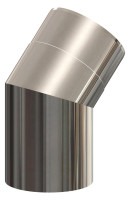 OPTIMA T 45 Grad-Bogen IronPoly DN80/125, Edelstahl blank