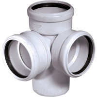 OPTIMA T Abflusssystem Eckdoppelabzweig schallgedaemmt, DN 110/110/110, 87 Grad